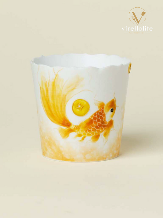 Golden Koi Ceramic Soda Cup