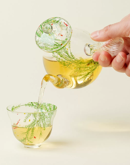 Verdant Koi Side Handle Tea Pot