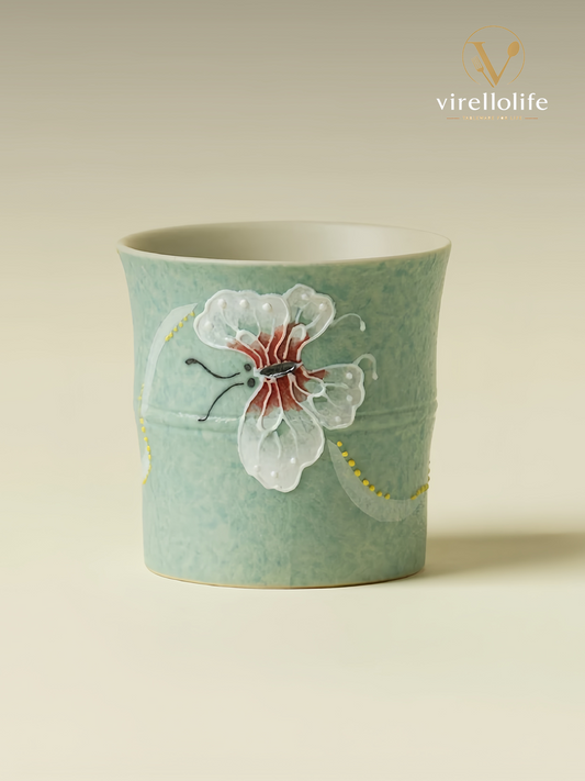 Celestial Azure Butterfly Gilded Tea Cup