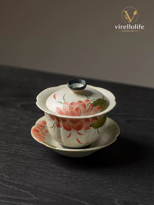 Lotus Petal Koi Harmony Gaiwan Set