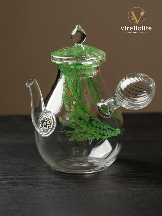 Verdant Koi Side Handle Tea Pot