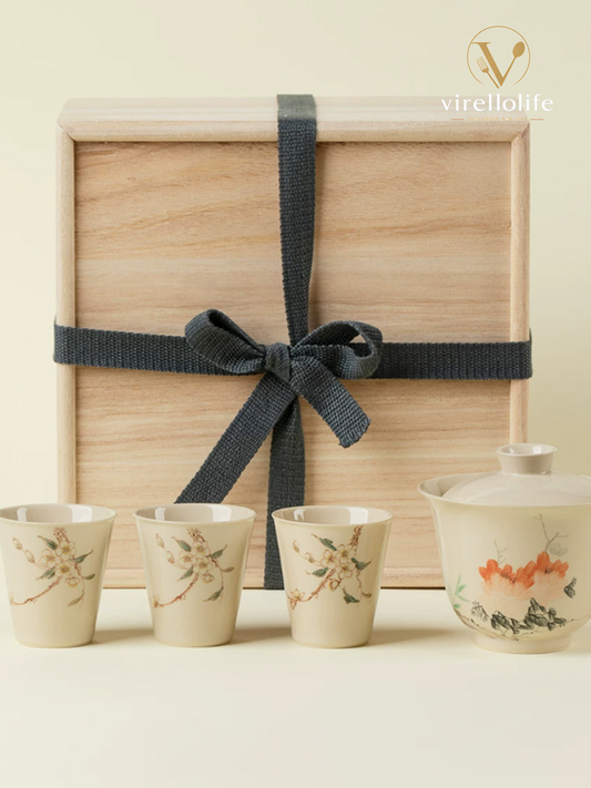 Ash Glaze Botanical Gaiwan Gift Set