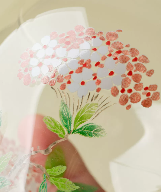 Pastel Hydrangea Waist Glass Cup