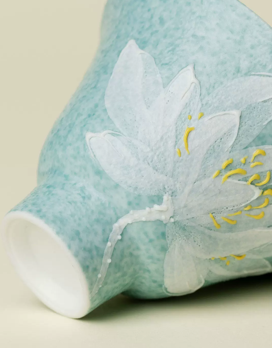 Blooming Lotus Petal Porcelain Tea Cup