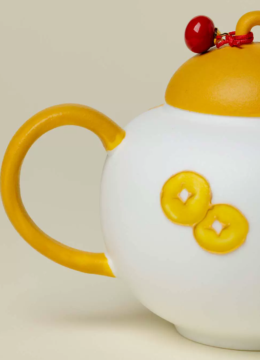 Fortune Koi Round Belly Teapot